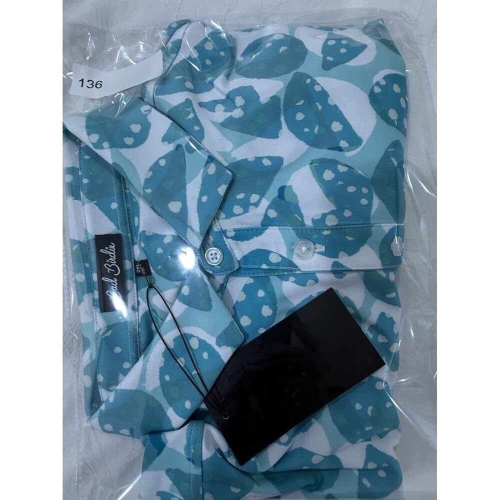 BAD BIRDIE Bam Bam Stretch Golf Polo Shirt Men's Size Large 2XL UPF 50 Coastal - Picture 12 of 16